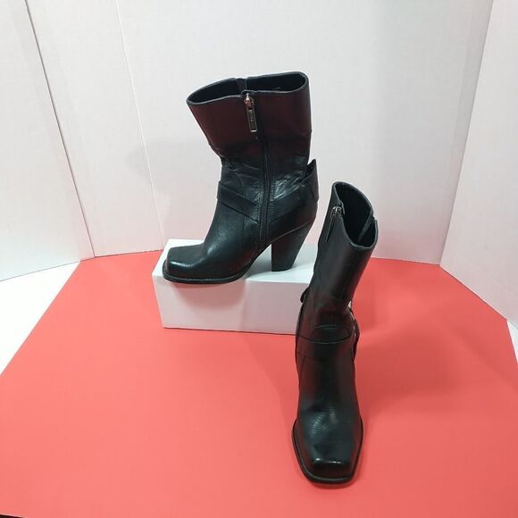 Harley Davidson Womans Size 5 Darla Harness Boot Bike Motorcycle D84088 Leather - Picture 1 of 13